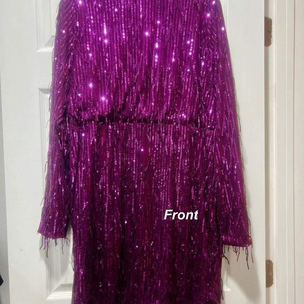 REBDOLLS PURPLE SEQUIN DRESS 2X - Picture 2 of 6